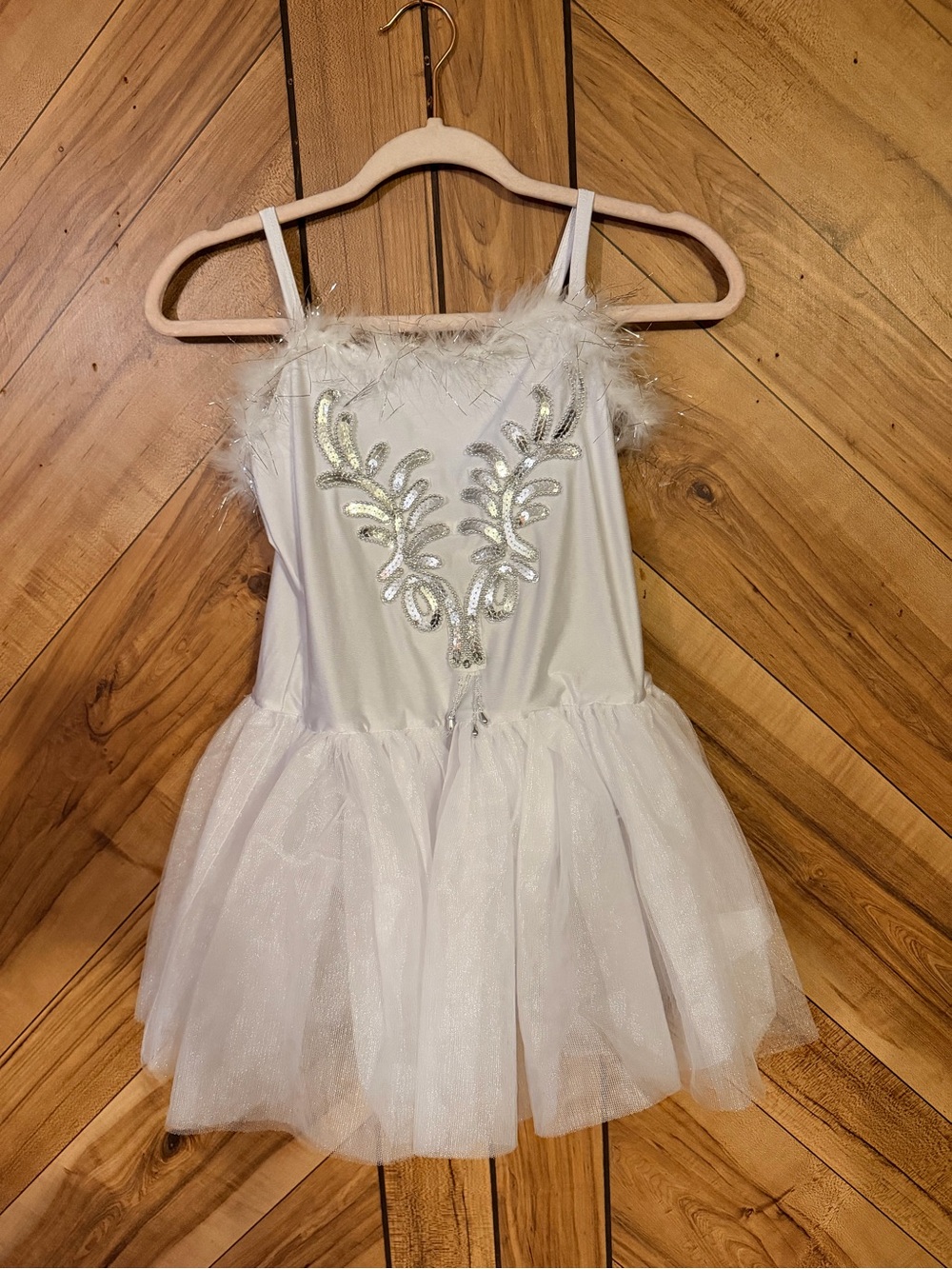 IEFiEL Girl’s Sz 16 White Swan Lake Ballet Tutu Dress Sequins Feather Dance NWT - Picture 2 of 9